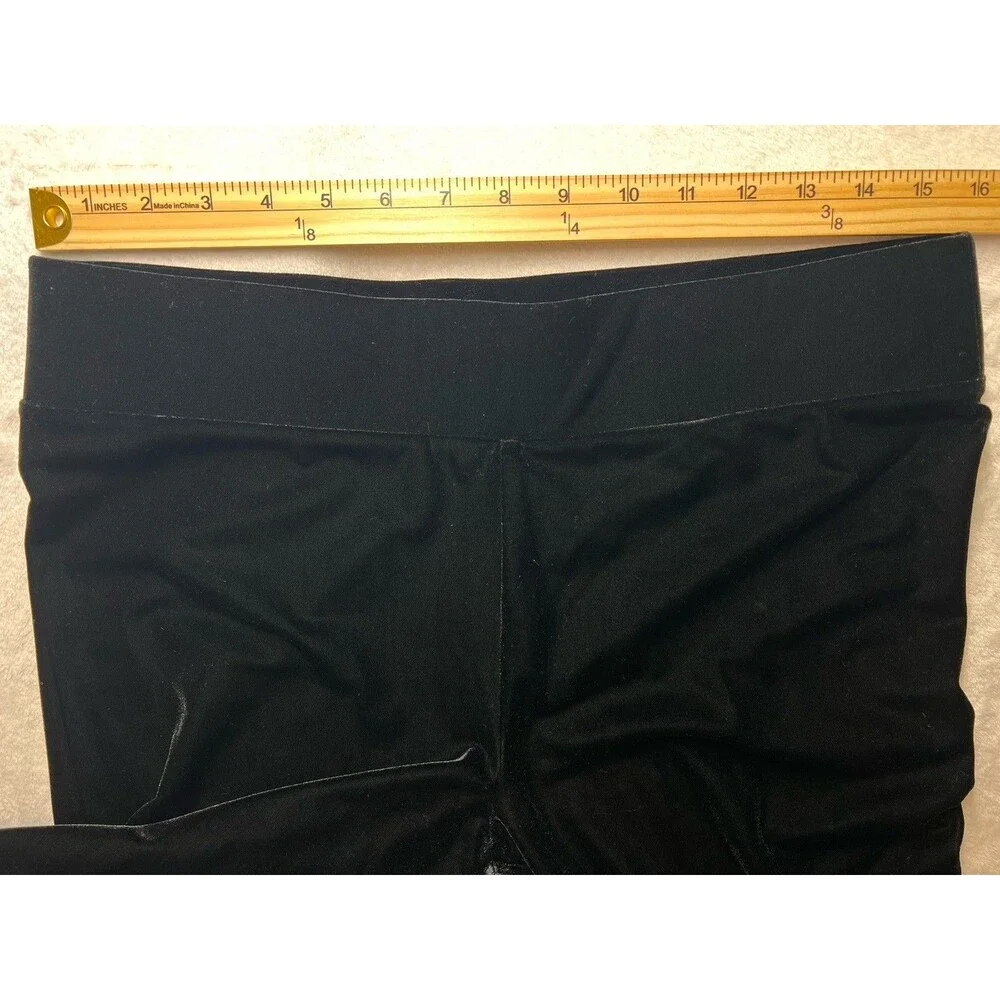 J.Crew Black Velvet Velour Leggings Women’s Large Stretch Pull On Pants